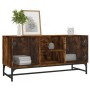 TV cabinet with smoked oak glass doors 102x37x50 cm by , TV Furniture - Ref: Foro24-836536, Price: 62,15 €, Discount: %