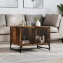 Coffee table with smoked oak glass doors 68.5x50x50 cm by , Coffee table - Ref: Foro24-836543, Price: 63,42 €, Discount: %