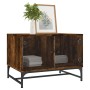 Coffee table with smoked oak glass doors 68.5x50x50 cm by , Coffee table - Ref: Foro24-836543, Price: 63,42 €, Discount: %