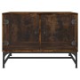 Coffee table with smoked oak glass doors 68.5x50x50 cm by , Coffee table - Ref: Foro24-836543, Price: 63,42 €, Discount: %