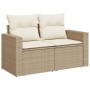 2-Sitzer-Gartensofa mit Kissen, beiges synthetisches Rattan von , Outdoor-Sofas - Ref: Foro24-366060, Preis: 188,13 €, Rabatt: %