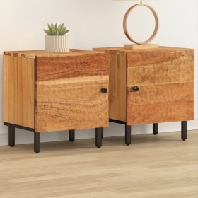 Bedside tables 2 units solid acacia wood 40x33x46 cm by , Nightstands - Ref: Foro24-356852, Price: 113,99 €, Discount: %