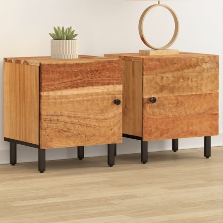 Bedside tables 2 units solid acacia wood 40x33x46 cm by , Nightstands - Ref: Foro24-356852, Price: 113,36 €, Discount: %