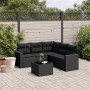 Set aus 6-teiligen Gartensofas und Kissen Kunstrattan schwarz von , Modulare Sofas für den Außenbereich - Ref: Foro24-3251292...