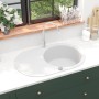 Granite kitchen sink with one white oval basin by vidaXL, Sinks - Ref: Foro24-144867, Price: 211,91 €, Discount: %