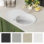 Granite kitchen sink with one white oval basin by vidaXL, Sinks - Ref: Foro24-144867, Price: 211,91 €, Discount: %