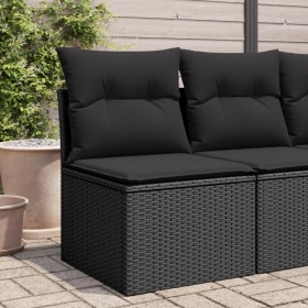 Garden sofa without armrests with black PE rattan cushions by , Outdoor sofas - Ref: Foro24-365961, Price: 55,01 €, Discount: %