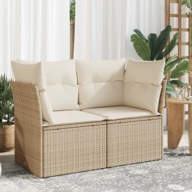 Garden sofa with 2-seater synthetic beige rattan cushions by , Outdoor sofas - Ref: Foro24-366052, Price: 180,37 €, Discount: %