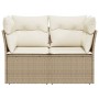 Garden sofa with 2-seater synthetic beige rattan cushions by , Outdoor sofas - Ref: Foro24-366052, Price: 180,37 €, Discount: %