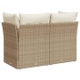 Garden sofa with 2-seater synthetic beige rattan cushions by , Outdoor sofas - Ref: Foro24-366052, Price: 180,37 €, Discount: %