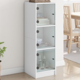 Sideboard with white glass doors 35x37x109 cm by , Sideboards - Ref: Foro24-836385, Price: 73,51 €, Discount: %