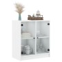 Armario auxiliar con puertas de vidrio blanco 68x37x75,5 cm de , Aparadores - Ref: Foro24-836420, Precio: 79,99 €, Descuento: %