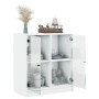 Armario auxiliar con puertas de vidrio blanco 68x37x75,5 cm de , Aparadores - Ref: Foro24-836420, Precio: 79,99 €, Descuento: %