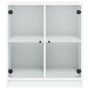 Armario auxiliar con puertas de vidrio blanco 68x37x75,5 cm de , Aparadores - Ref: Foro24-836420, Precio: 79,99 €, Descuento: %