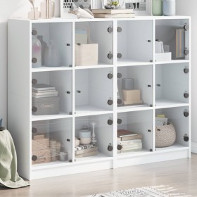 Engineered wood bookcase with black doors 136x37x109 cm by , Bookcases and shelves - Ref: Foro24-3206510, Price: 225,75 €, Di...