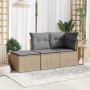 Garden stool with beige synthetic rattan cushion 55x55x37cm by , Outdoor ottomans - Ref: Foro24-366090, Price: 60,69 €, Disco...