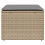 Garden stool with beige synthetic rattan cushion 55x55x37cm by , Outdoor ottomans - Ref: Foro24-366090, Price: 60,69 €, Disco...