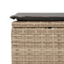 Gartenhocker mit Kissen synthetisches Rattan beige 55x55x37cm von , Hocker für den Außenbereich - Ref: Foro24-366090, Preis: ...