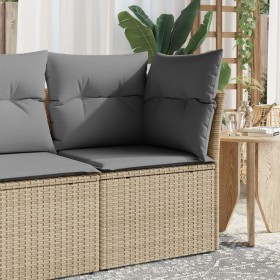 Corner garden sofa with beige synthetic rattan cushions by , Outdoor sofas - Ref: Foro24-366086, Price: 87,99 €, Discount: %