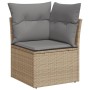 Corner garden sofa with beige synthetic rattan cushions by , Outdoor sofas - Ref: Foro24-366086, Price: 92,23 €, Discount: %