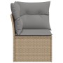 Corner garden sofa with beige synthetic rattan cushions by , Outdoor sofas - Ref: Foro24-366086, Price: 92,23 €, Discount: %