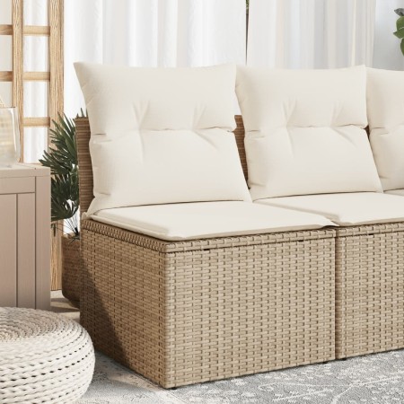 Garden sofa without armrests with beige PE rattan cushions. by , Outdoor sofas - Ref: Foro24-366050, Price: 75,00 €, Discount: %