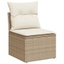 Garden sofa without armrests with beige PE rattan cushions. by , Outdoor sofas - Ref: Foro24-366050, Price: 75,00 €, Discount: %