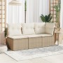 Garden sofa without armrests with beige PE rattan cushions. by , Outdoor sofas - Ref: Foro24-366050, Price: 75,00 €, Discount: %