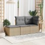 Garden stool with beige synthetic rattan cushion 55x55x37cm by , Outdoor ottomans - Ref: Foro24-366092, Price: 65,75 €, Disco...