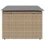 Gartenhocker mit Kissen synthetisches Rattan beige 55x55x37cm von , Hocker für den Außenbereich - Ref: Foro24-366092, Preis: ...