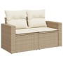 2-Sitzer-Gartensofa mit Kissen, beiges synthetisches Rattan von , Outdoor-Sofas - Ref: Foro24-366078, Preis: 207,48 €, Rabatt: %