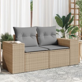 Garden sofa with 2-seater synthetic beige rattan cushions by , Outdoor sofas - Ref: Foro24-366108, Price: 268,28 €, Discount: %