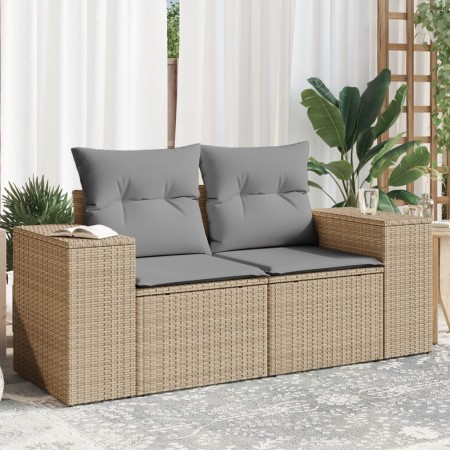 Gartensofa mit 2-Sitzer-Kissen Kunstrattan beige von , Outdoor-Sofas - Ref: Foro24-366108, Preis: 267,98 €, Rabatt: %