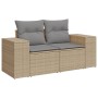 Garden sofa with 2-seater synthetic beige rattan cushions by , Outdoor sofas - Ref: Foro24-366108, Price: 267,98 €, Discount: %