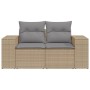 Garden sofa with 2-seater synthetic beige rattan cushions by , Outdoor sofas - Ref: Foro24-366108, Price: 267,98 €, Discount: %