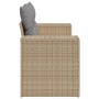 Garden sofa with 2-seater synthetic beige rattan cushions by , Outdoor sofas - Ref: Foro24-366108, Price: 267,98 €, Discount: %