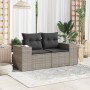 Gartensofa mit 2-Sitzer-Kissen synthetisches Rattangrau von , Outdoor-Sofas - Ref: Foro24-366143, Preis: 206,39 €, Rabatt: %