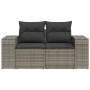 Gartensofa mit 2-Sitzer-Kissen synthetisches Rattangrau von , Outdoor-Sofas - Ref: Foro24-366143, Preis: 206,39 €, Rabatt: %