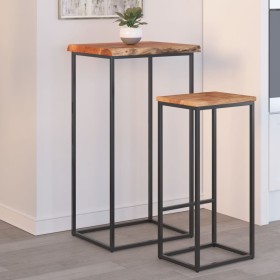 Solid acacia wood side table with natural edge, measuring 50x40x2.5 cm. by , Side tables - Ref: Foro24-370607, Price: 45,99 €...