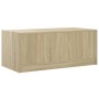 Mesa de centro con puertas de vidrio roble Sonoma 102x50x42 cm de , Mesas de centro - Ref: Foro24-836415, Precio: 86,99 €, De...