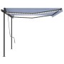 Automatic awning with LED wind sensor blue and white 5x3 m by vidaXL, Awnings - Ref: Foro24-3070191, Price: 739,99 €, Discoun...