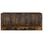 Smoked oak coffee table with glass doors 102x50x42 cm by , Coffee table - Ref: Foro24-836417, Price: 86,99 €, Discount: %