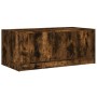 Smoked oak coffee table with glass doors 102x50x42 cm by , Coffee table - Ref: Foro24-836417, Price: 86,99 €, Discount: %