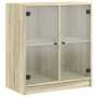 Auxiliary cabinet with Sonoma oak glass doors 68x37x75.5 cm by , Sideboards - Ref: Foro24-836422, Price: 81,64 €, Discount: %