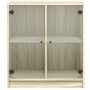 Auxiliary cabinet with Sonoma oak glass doors 68x37x75.5 cm by , Sideboards - Ref: Foro24-836422, Price: 81,64 €, Discount: %