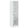 Aparador con puertas de vidrio blanco 35x37x142 cm de , Aparadores - Ref: Foro24-836434, Precio: 97,95 €, Descuento: %