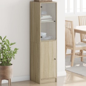 Sideboard with Sonoma oak glass door 35x37x142 cm by , Sideboards - Ref: Foro24-836443, Price: 84,99 €, Discount: %