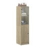 Aparador con puerta de vidrio roble Sonoma 35x37x142 cm de , Aparadores - Ref: Foro24-836443, Precio: 83,26 €, Descuento: %