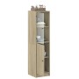 Aparador con puerta de vidrio roble Sonoma 35x37x142 cm de , Aparadores - Ref: Foro24-836443, Precio: 83,26 €, Descuento: %