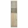 Aparador con puerta de vidrio roble Sonoma 35x37x142 cm de , Aparadores - Ref: Foro24-836443, Precio: 83,26 €, Descuento: %